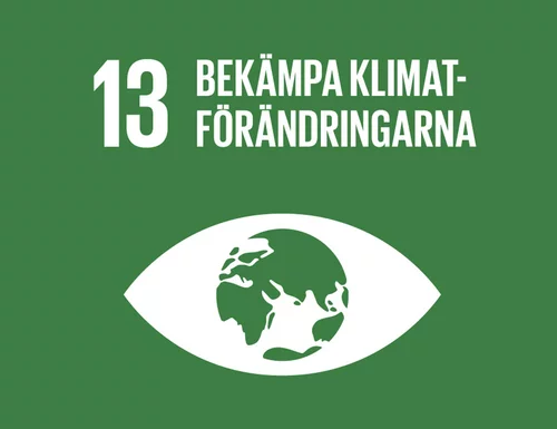 En bild på världsmål 13. Bekämpa klimatförändringar.