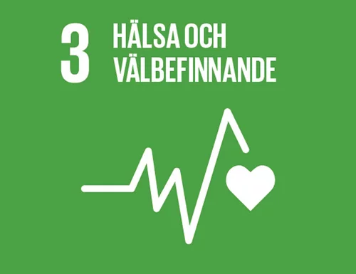En bild på världsmål 3. Hälsa och välbefinnande.