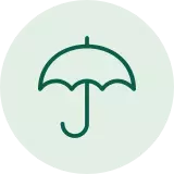 Ikon på paraply som symboliserar låneskydd