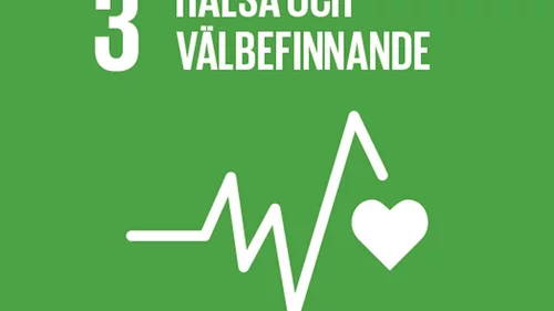 En bild på världsmål 3. Hälsa och välbefinnande.