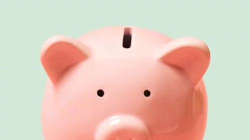 En bild på en rosa spargris.
